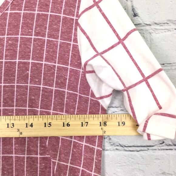 Lularoe Women's Window Pane Plaid Short Sleeve Round Neck T-Shirt Size Small - Picture 7 of 10